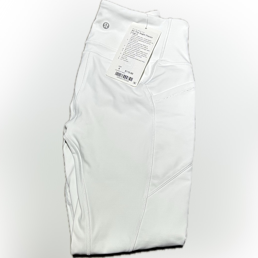 Lululemon All the Right Places Crop II 23in inseam White Size 8 Leggings